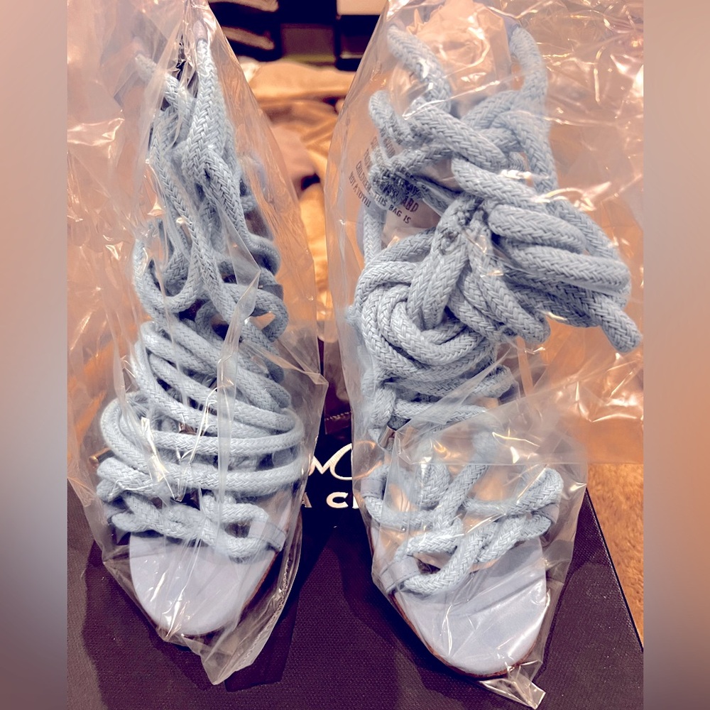 Brand New Monika Chiang Sky Blue Suede Carla Rope Sandals EU 38.5 U.S. 8